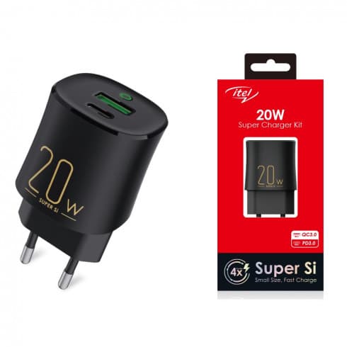 Chargeur Itel ultra rapide ICW 201E 20W – NOIR — Show image 3