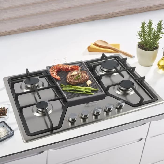 Florence Plaque De Cuisson À Gaz 5 Feux / Inox Avec Fonte — Afficher l'image 2