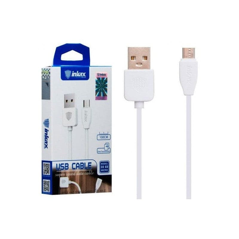 Câble USB VERS Micro USB Inkax CK-60 / 1M / Blanc