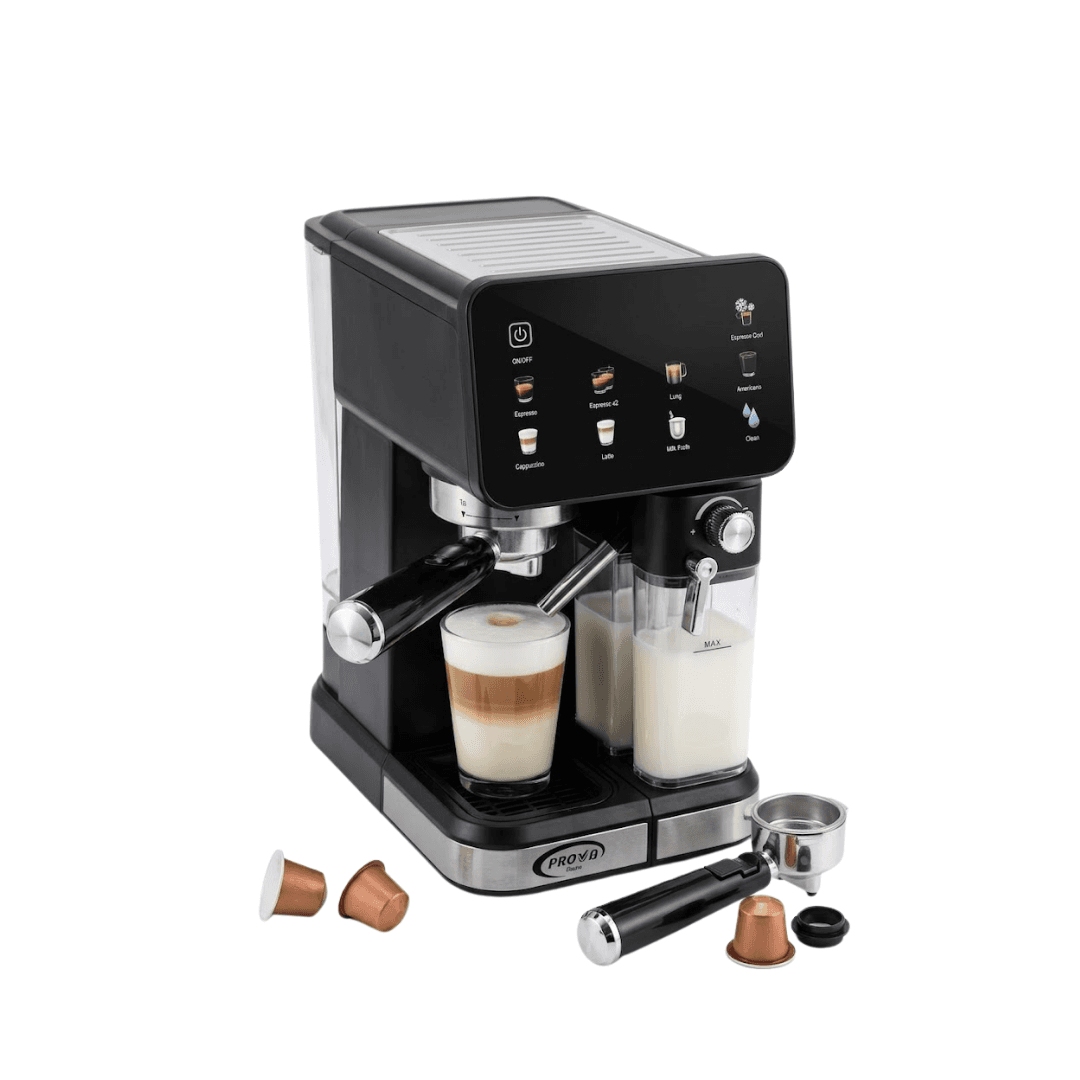Machine à Café Expresso Prova avec capsule 10en1 1350W PE-777