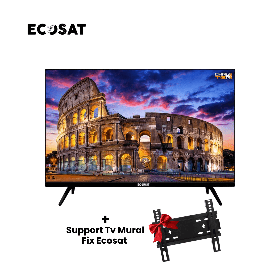 TV Ecosat 32" LED Avec Récepteur Intégré Smart Wifi ECO32T2S2