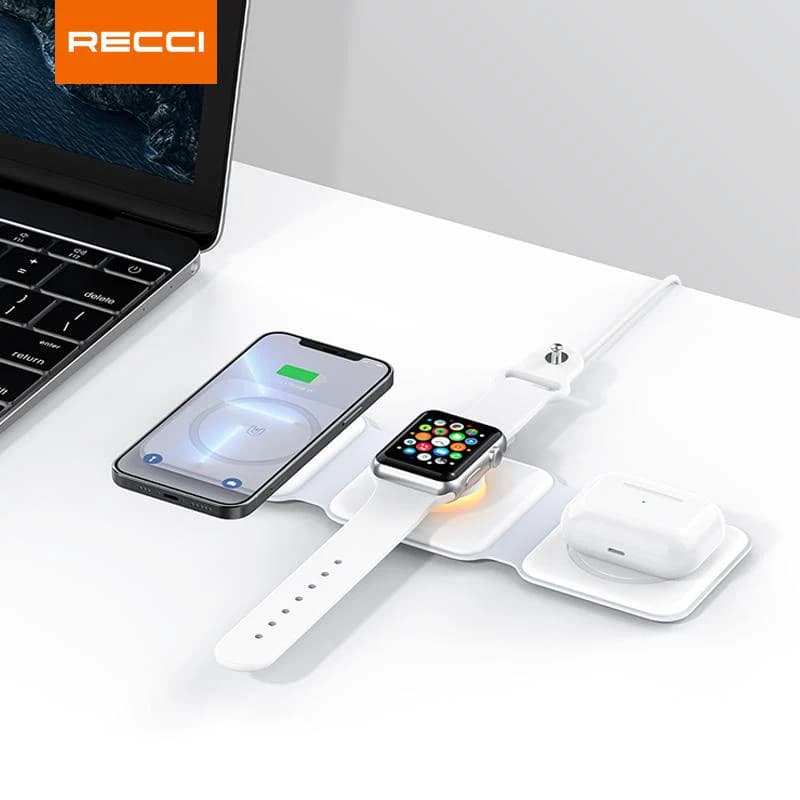 Recci RCW-27 3 In 1 Night Light Wireless Charger