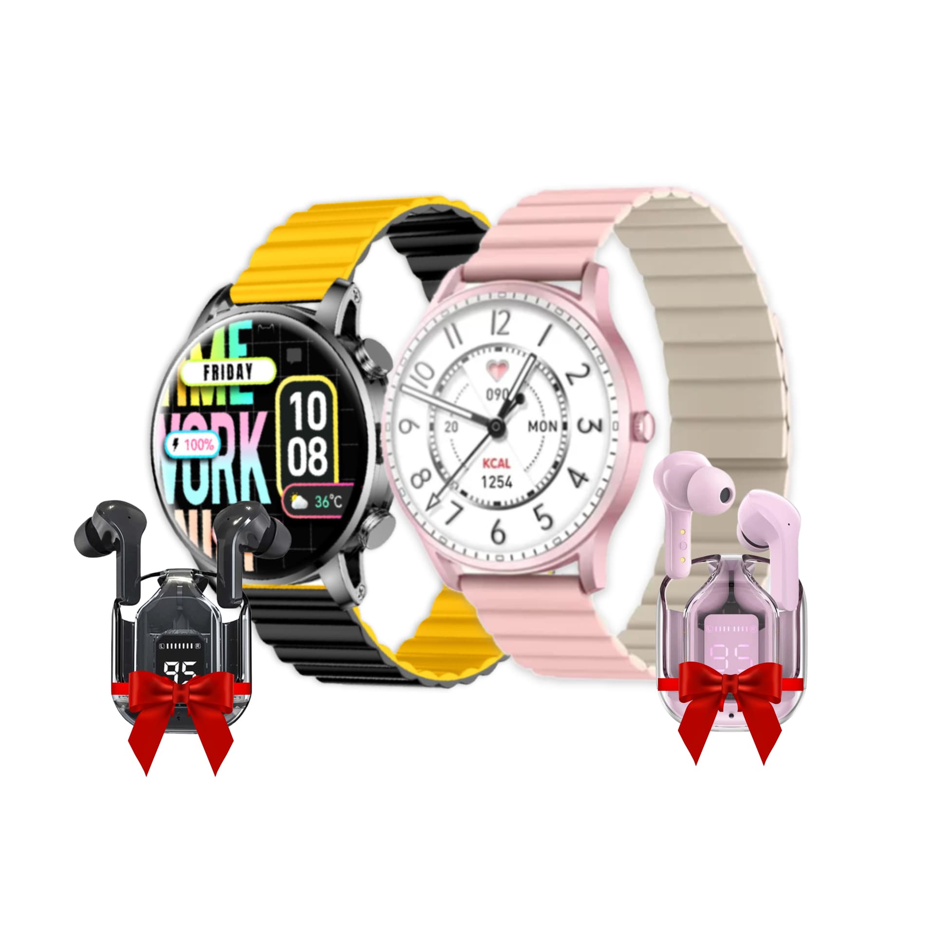 Pack Smart Watch / KIESLECT KR2 / KIESLECT Lady Lora 2 + Deux écouteurs Bluetooth Ultrapods offerts