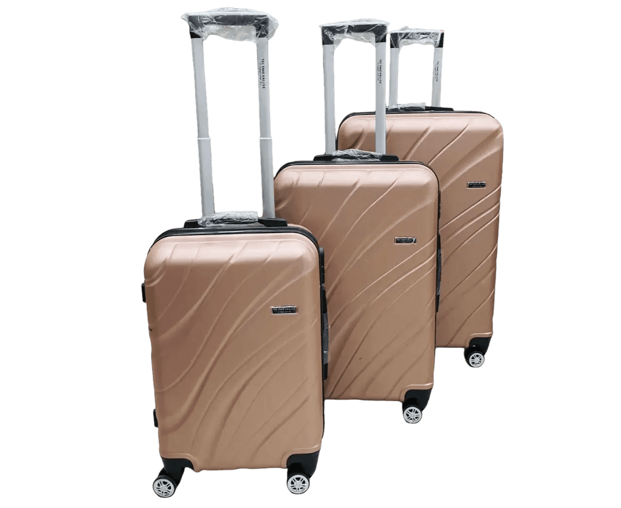 série de 3 valises TEC TAKE incassables Rose saumon