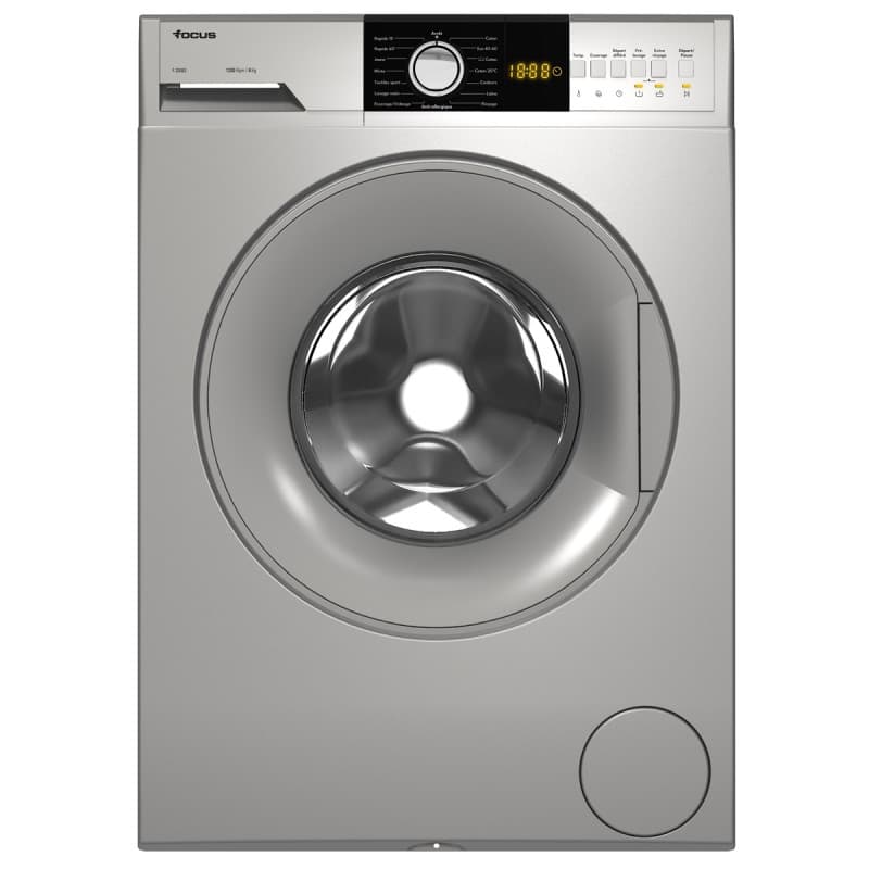 Machine à Laver Frontale Focus 8Kg Silver F-1208S