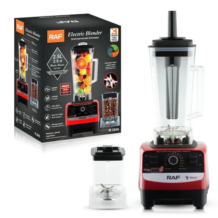 Blender RAF avec moulin à cafe 2400W 2.5L Rouge R-2809