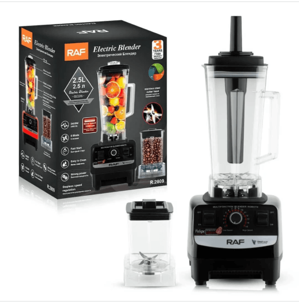 Blender RAF avec moulin à cafe 2400W 2.5L Noir R-2809