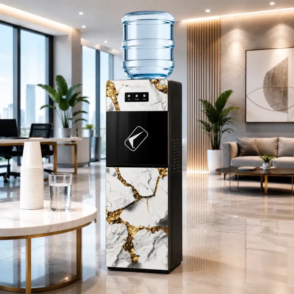 Distributeur d'Eau Avec Réfrigérateur Lexical Marbre Blanc LWD-6080